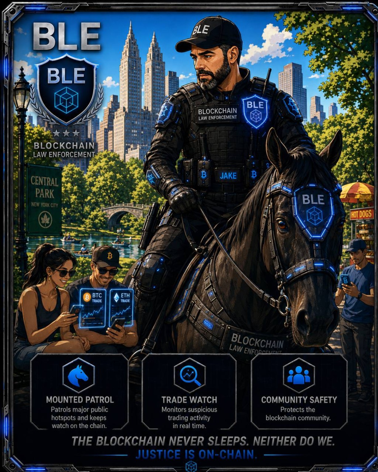 Officer Jake mounted patrol character