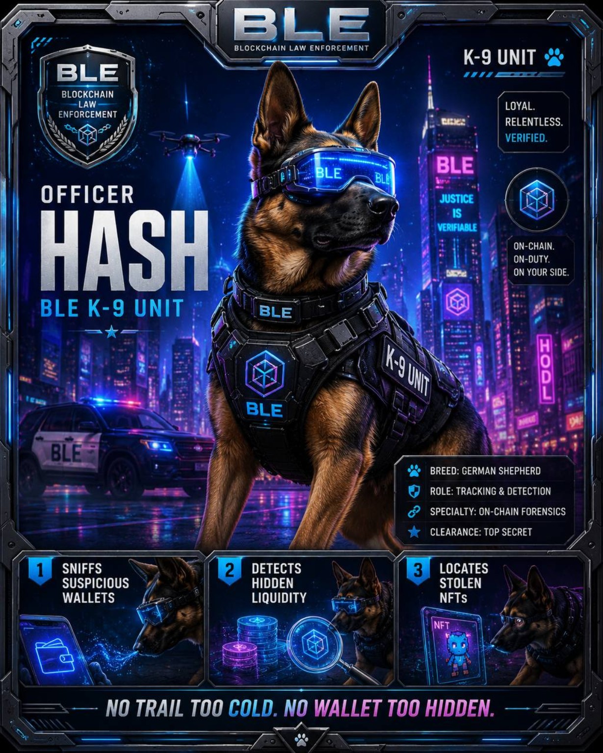 Officer Hash K-9 unit character